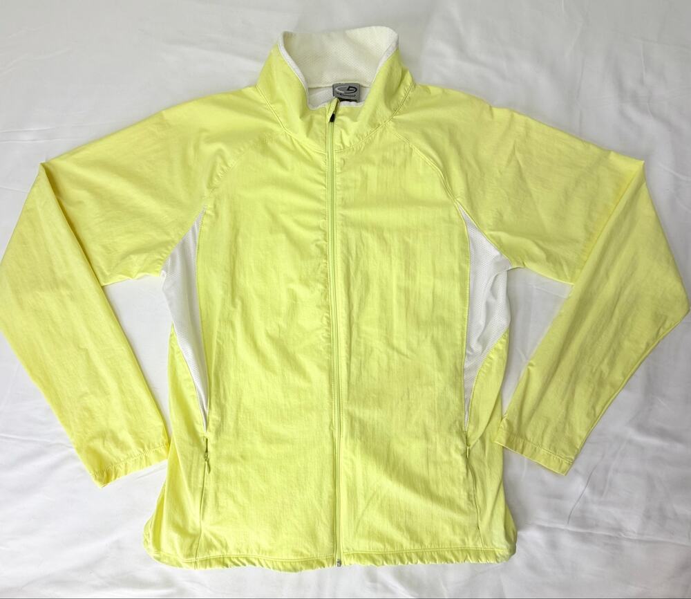 Champion Women’s Neon Yellow Full Zip Lightweight Running Windbreaker Jacket L